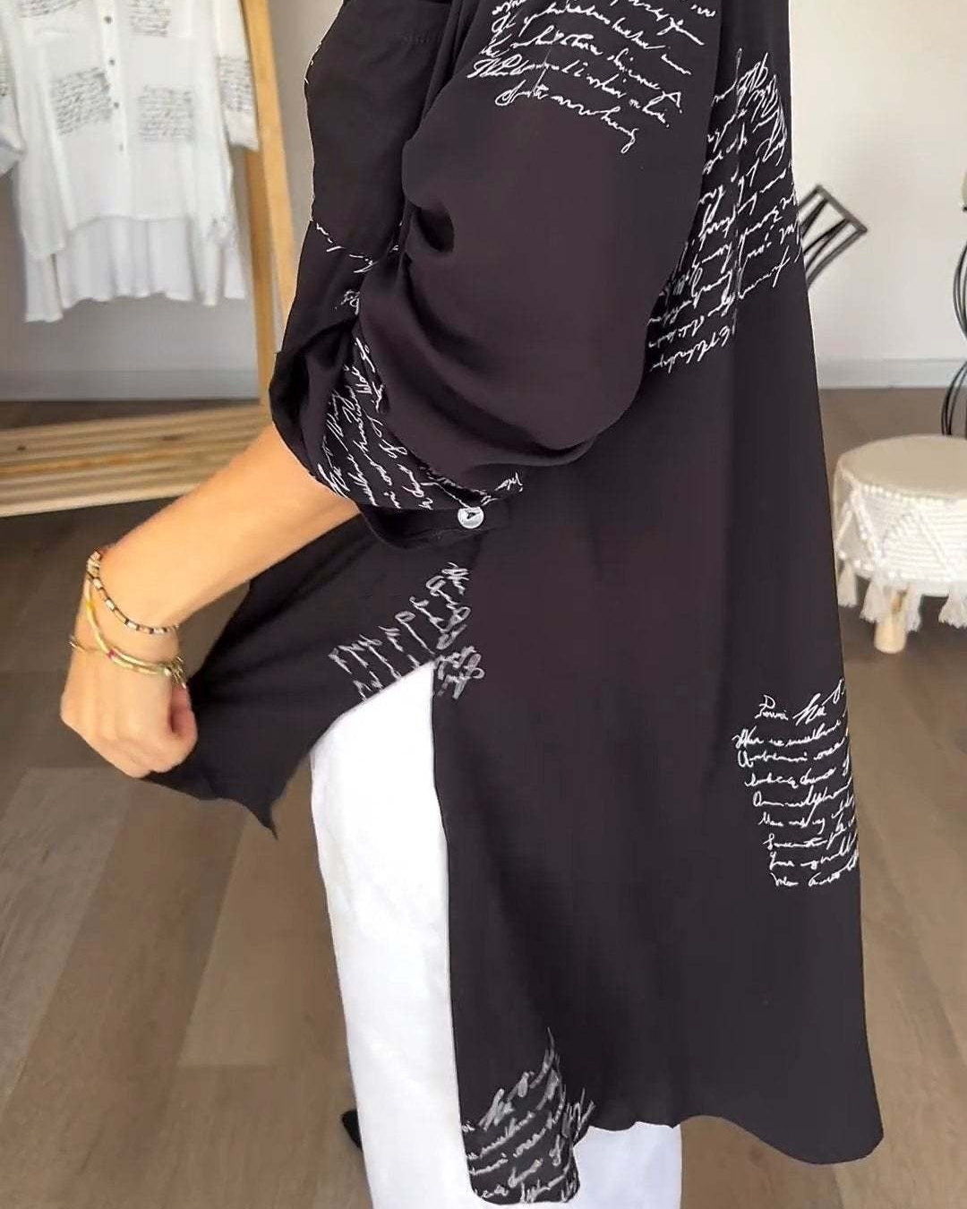 Tiemona | Script Button-Up Shirt