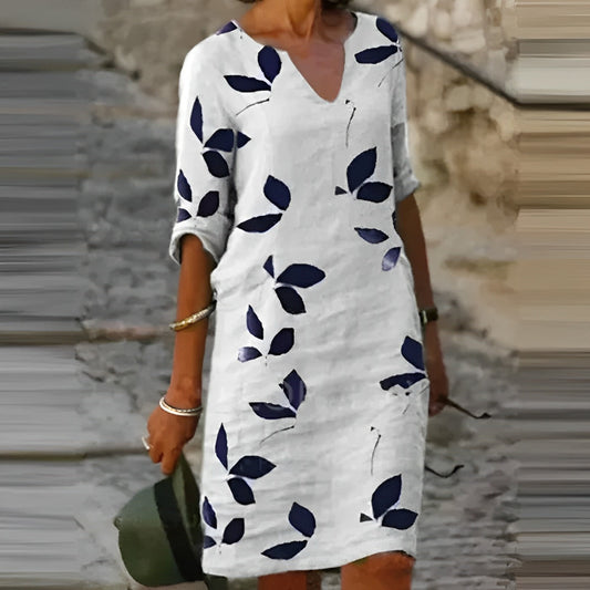 Michelle |  Stunning Leaf Print Dress