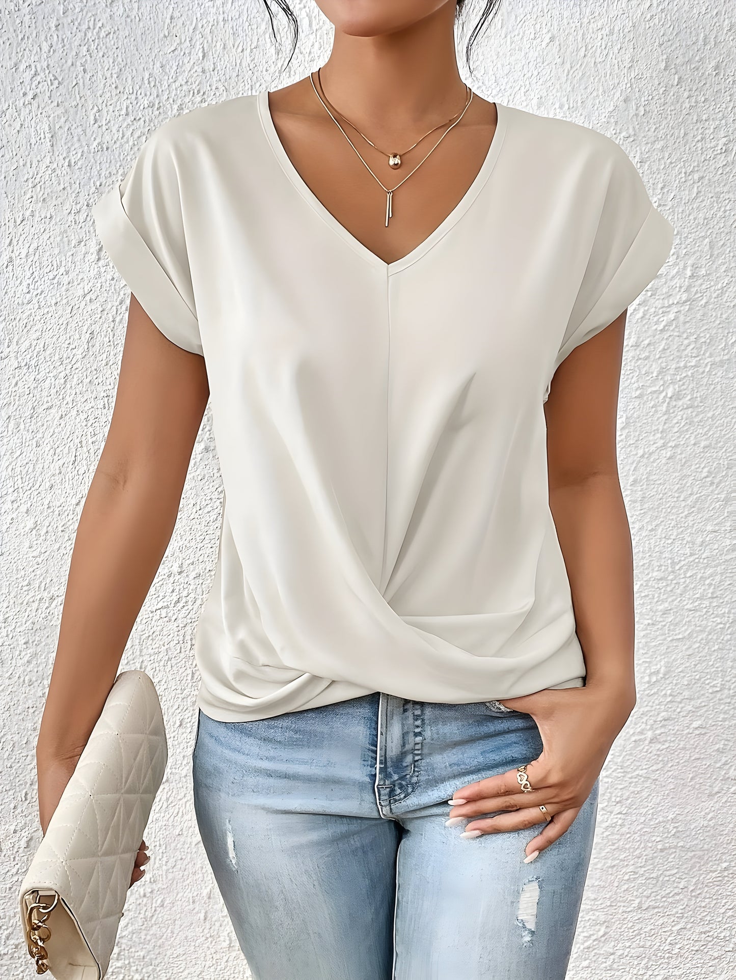 Karla | Twist Front V-Neck Top