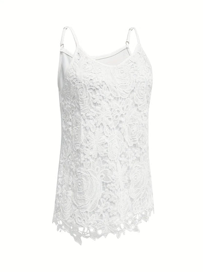 Kirsty | Elegant Sleeveless Lace Top With V Neck