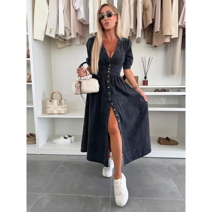 Felicity | V-neck Denim Dress