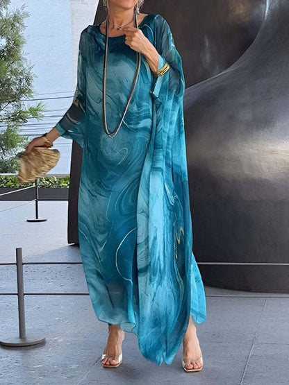 Aorere | Marble Chiffon Dress