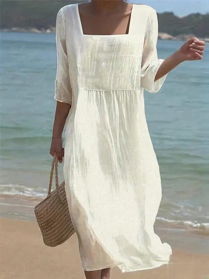Loisa | Linen Front Panel Dress