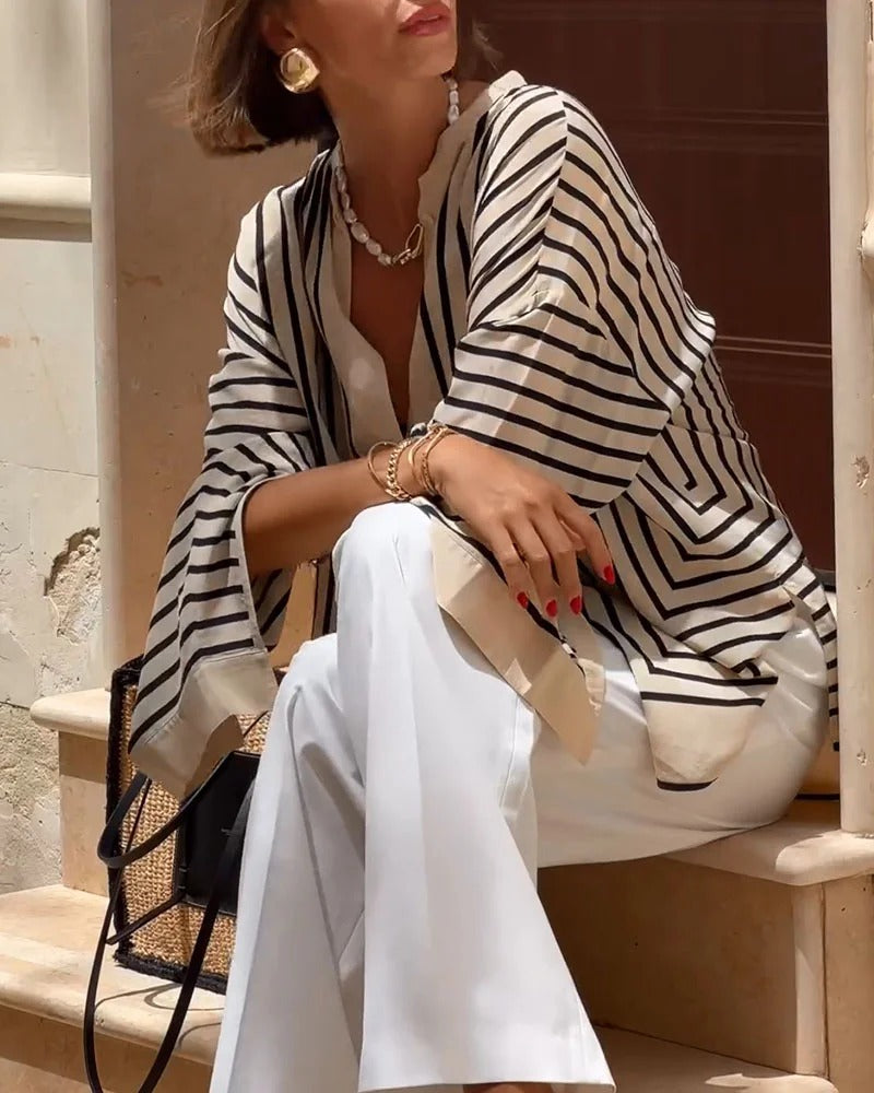 Cheyenne | Casual Split Stripe Shirt