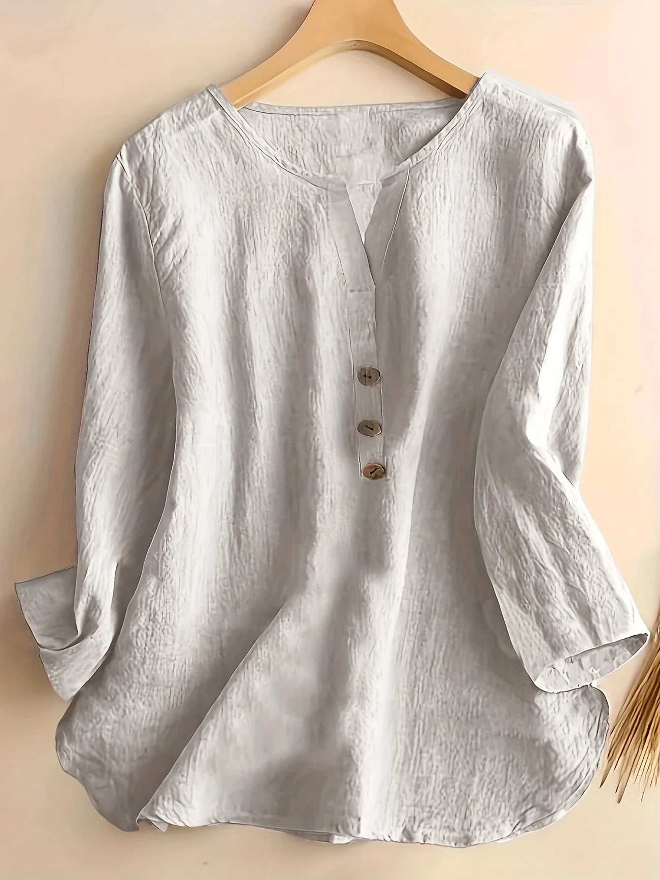 Lesley | Casual Cotton And Linen Blouse