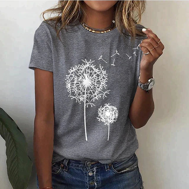 Amelia | Stylish T Shirt With Dandelion Print
