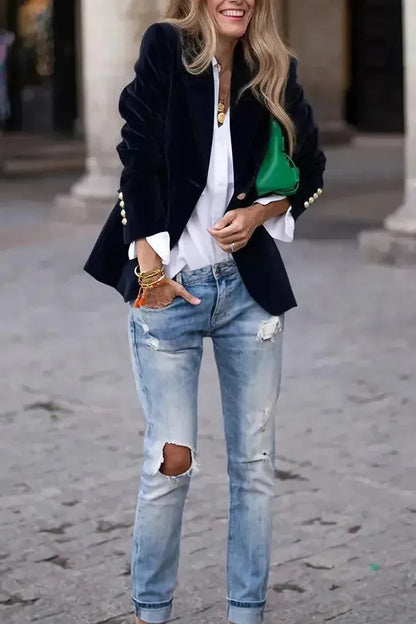 Ivana | Velvet Luxe Statement Blazer