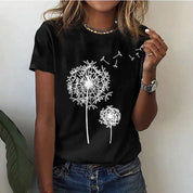 Amelia | Stylish T Shirt With Dandelion Print