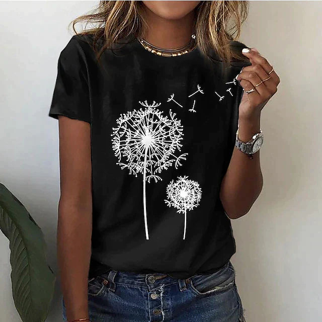 Amelia | Stylish T Shirt With Dandelion Print