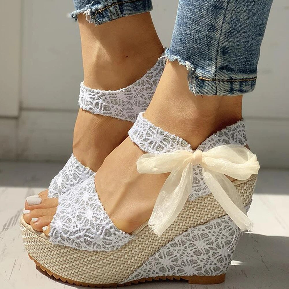 Arlene™ - Lace Bow Sandals