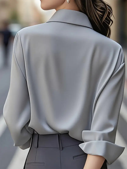 Rica |  Elegant Long Sleeve Button Down Shirt
