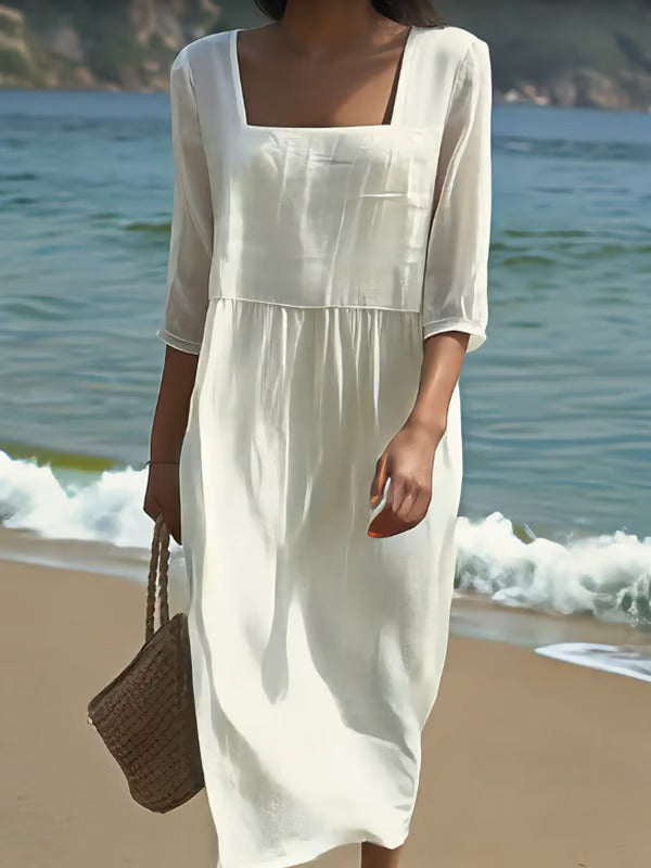 Loisa | Linen Front Panel Dress