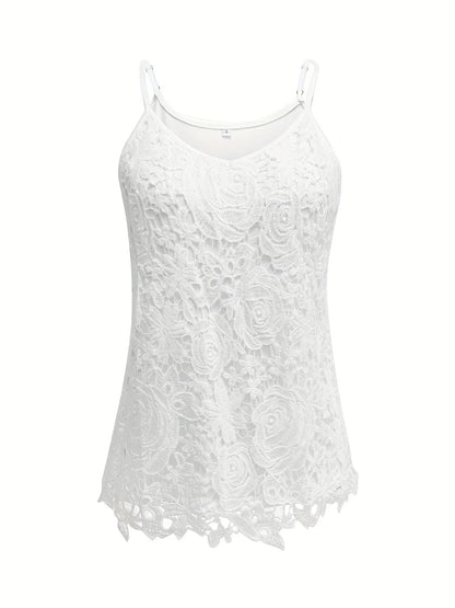 Kirsty | Elegant Sleeveless Lace Top With V Neck