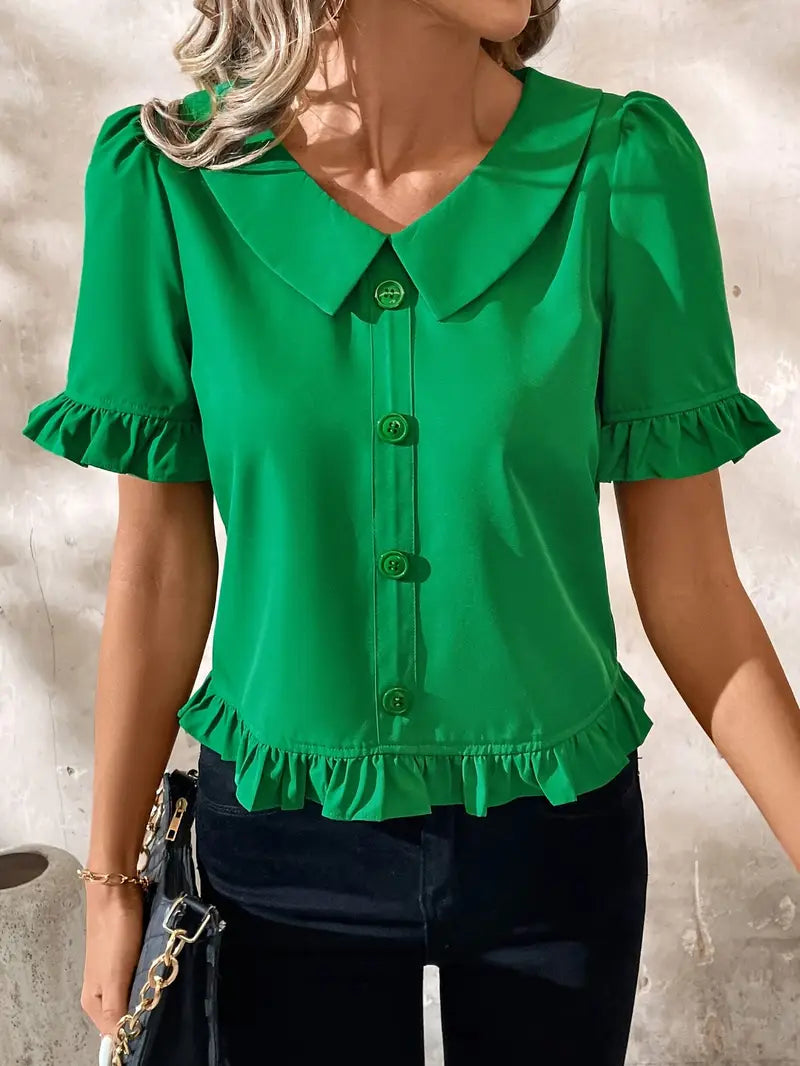 Maureen | Elegant Short Sleeve Blouse