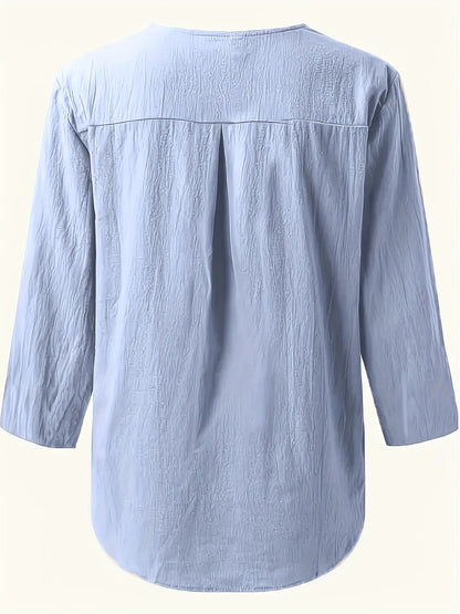 Lesley | Casual Cotton And Linen Blouse