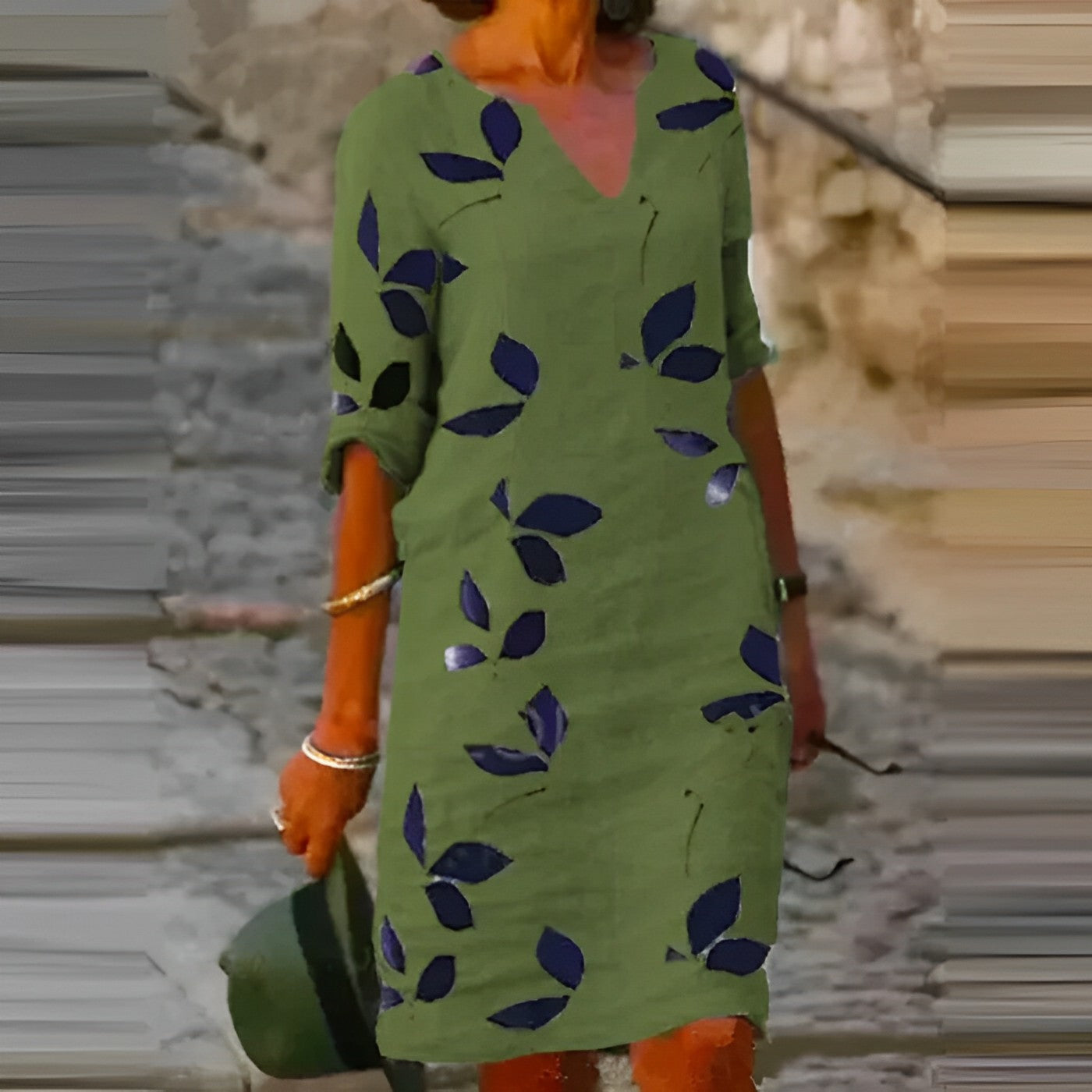 Michelle |  Stunning Leaf Print Dress