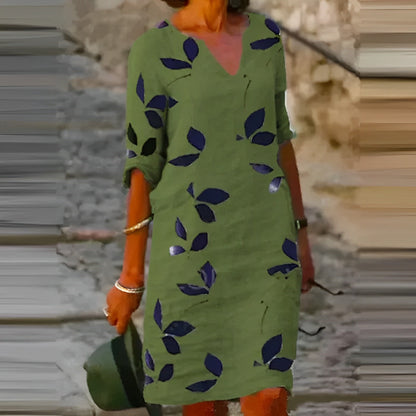 Michelle |  Stunning Leaf Print Dress