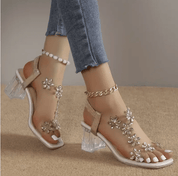 ISLA - Flower and Rhinestone Heel