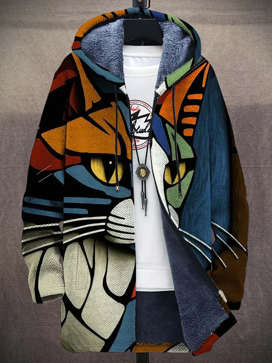 Ondine | Hooded Jacket with Artistic Print