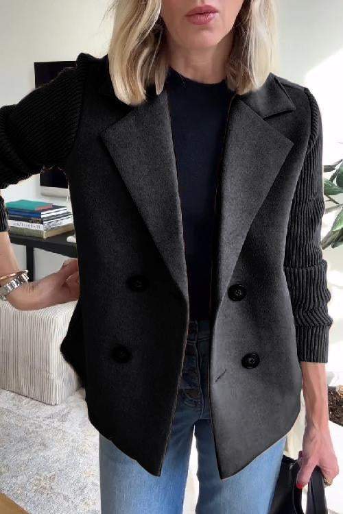 Moetara | Patchwork Sleeve Casual Coat