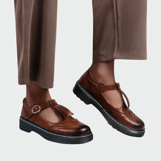 Olivia™ | Elegante T-Bar Leather Shoes