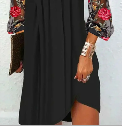 Renée | Elegant Mini Dress with Transparent Sleeves