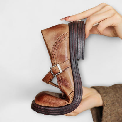 Eike | Classic T-strap leather shoes