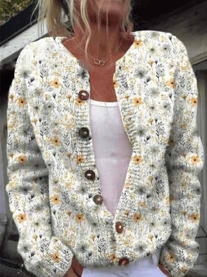 Myrelle | Floral Boho Knit Cardigan