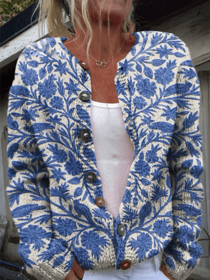 Myrelle | Floral Boho Knit Cardigan