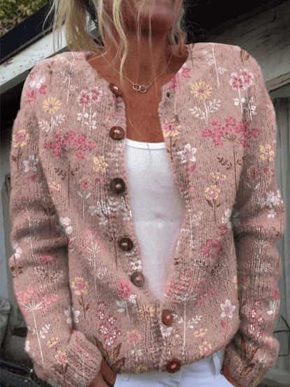 Myrelle | Floral Boho Knit Cardigan