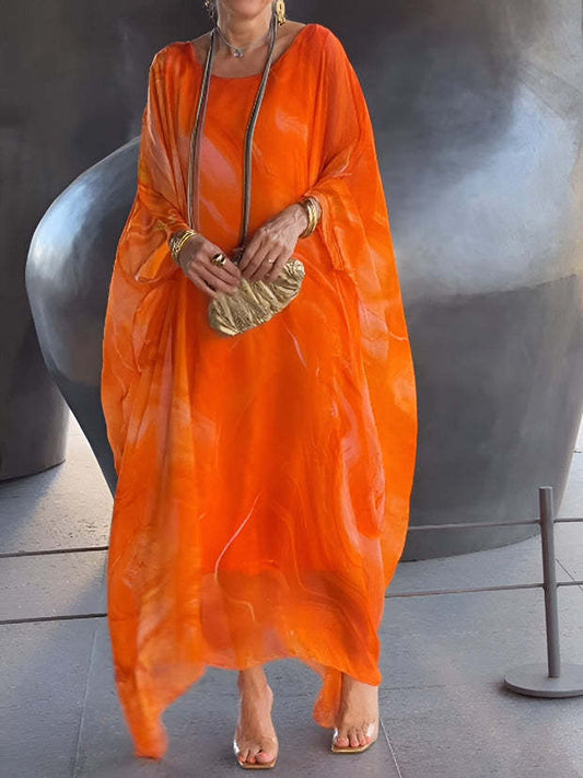 Aorere | Marble Chiffon Dress