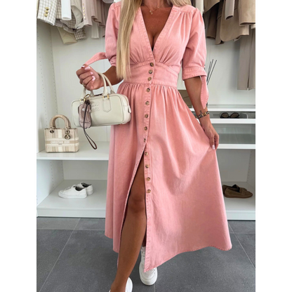 Felicity | V-neck Denim Dress