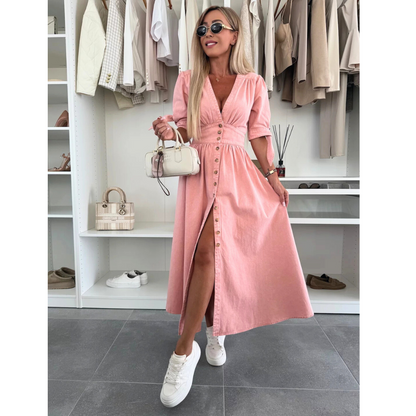Felicity | V-neck Denim Dress