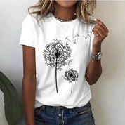 Amelia | Stylish T Shirt With Dandelion Print
