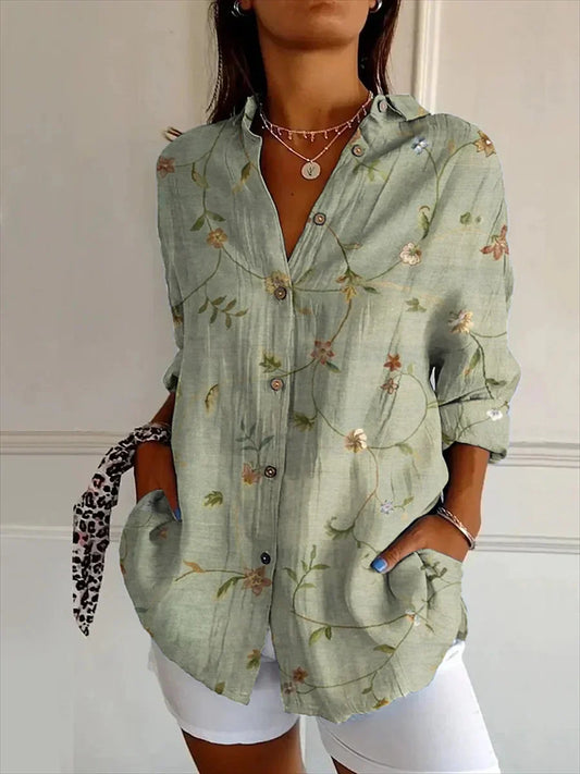 Rae | Green Floral Blouse