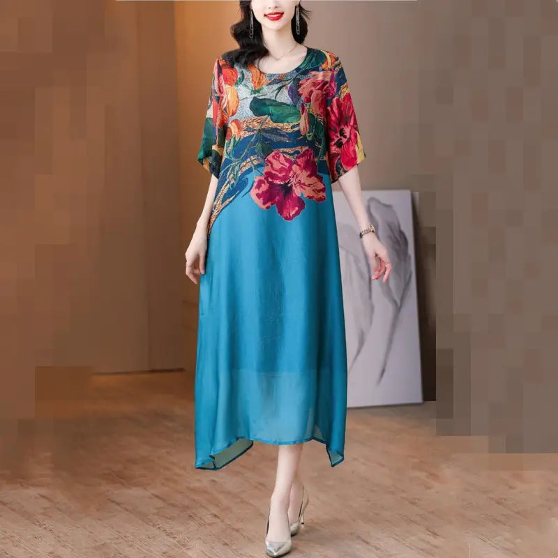 Shenn | Elegant Floral Print Dress