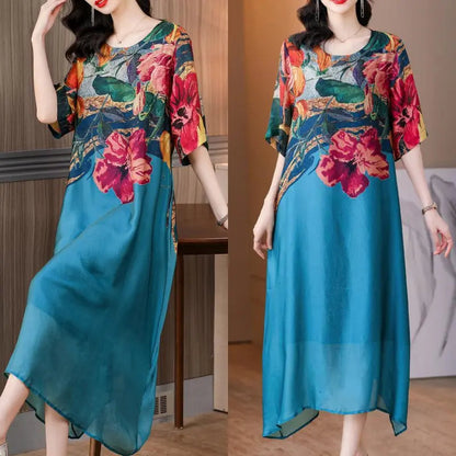 Shenn | Elegant Floral Print Dress