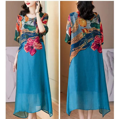 Shenn | Elegant Floral Print Dress
