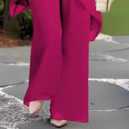 Waiyara |  Chic Asymmetrical Top and Pants Set
