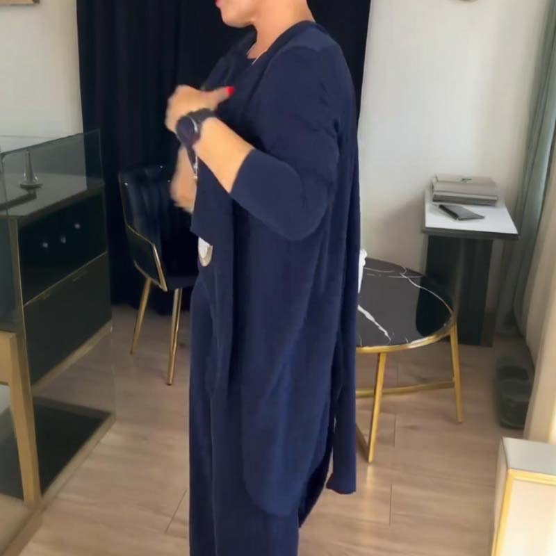 Campbell | Elegant Long Cardigan & Top & Pants 3-Piece Set