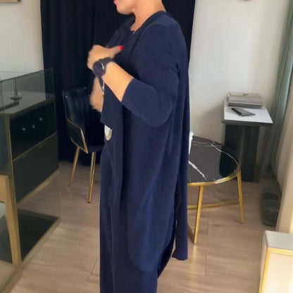Campbell | Elegant Long Cardigan & Top & Pants 3-Piece Set