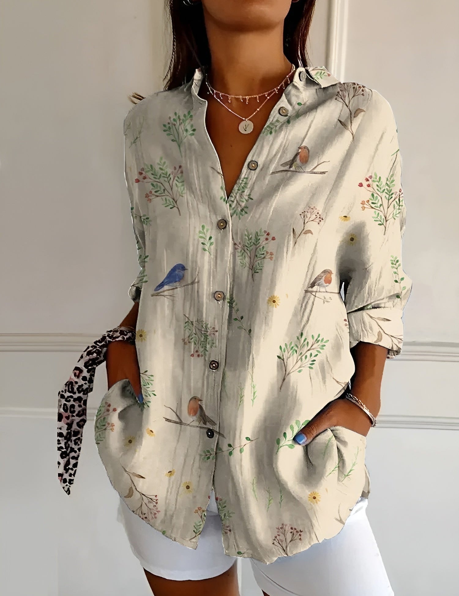 Maia | Floral Wave Cotton Blouse