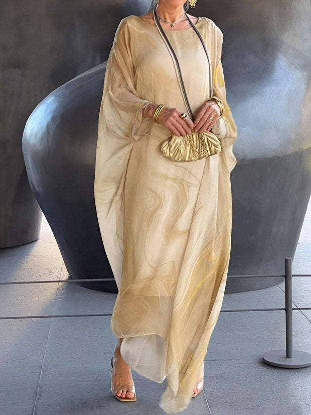 Aorere | Marble Chiffon Dress