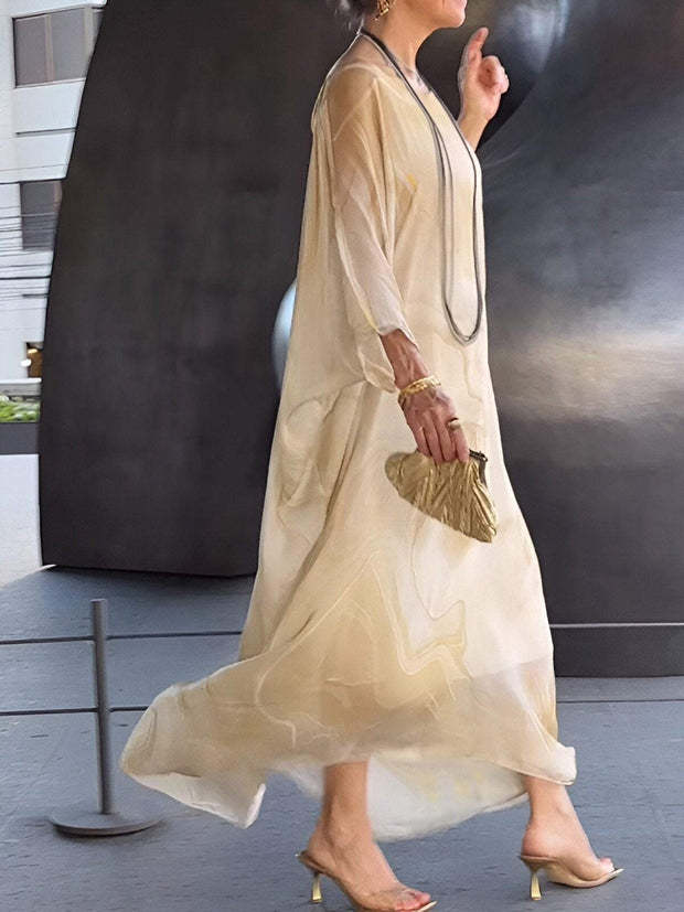 Aorere | Marble Chiffon Dress