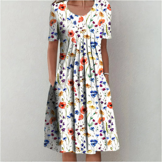 Wairina | Elegant Cotton Floral Dress