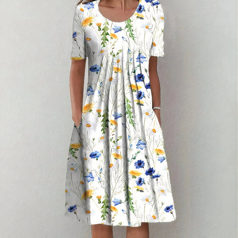 Wairina | Elegant Cotton Floral Dress