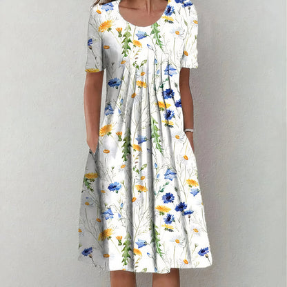 Wairina | Elegant Cotton Floral Dress