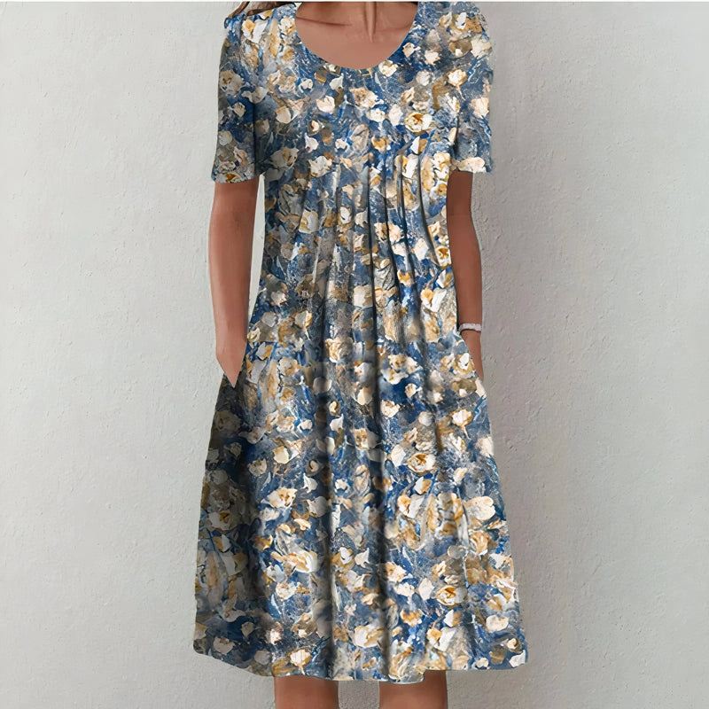 Wairina | Elegant Cotton Floral Dress